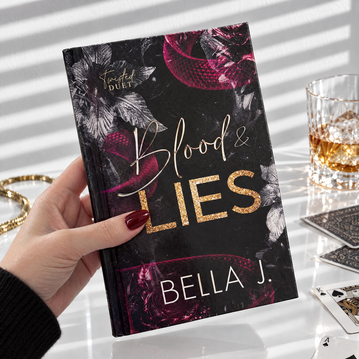 Blood and Lies by Bella J., signed discreet cover edition, Twisted Duet book 1