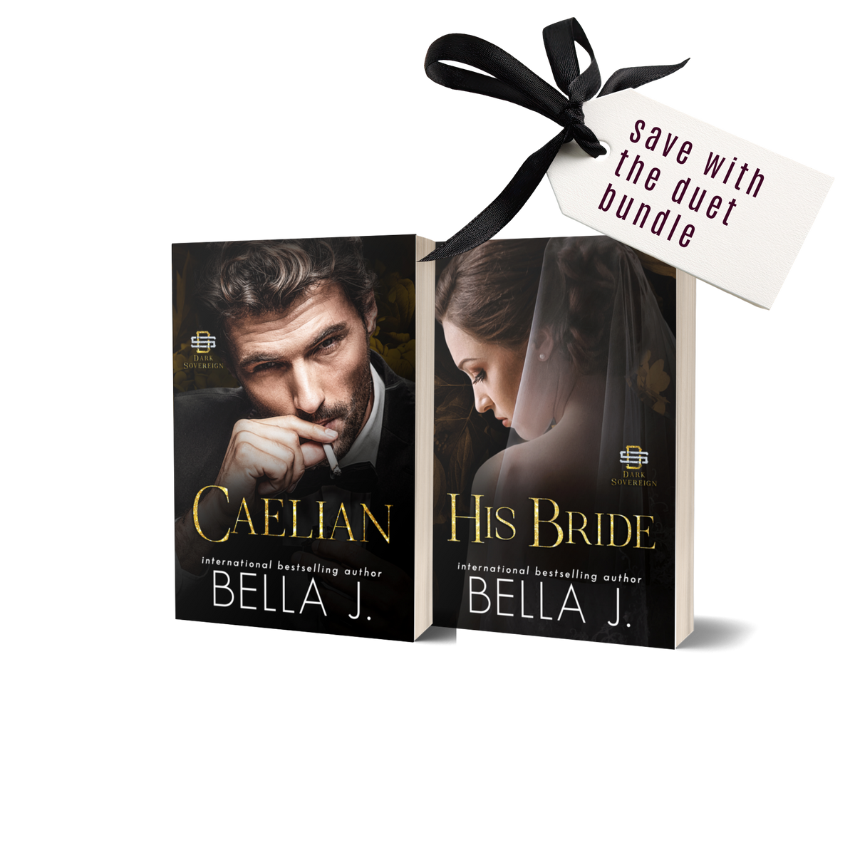 Caelian Duet signed paperback bundle by Bella J., model covers: Caelian, His Bride