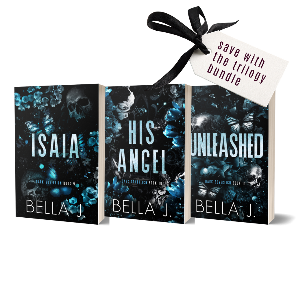 Isaia Trilogy signed paperback bundle by Bella J., discreet covers: Isaia, His Angel, Unleashed